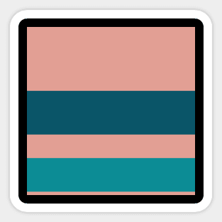 A first-rate variety of Rouge, Blush, Silver, Dark Cyan and Philippine Indigo stripes. - Sociable Stripes Sticker